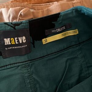 Anthropologie Maeve Colette Teal Trousers